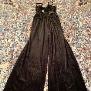 Brand New Express velvet, wide-leg jumpsuit